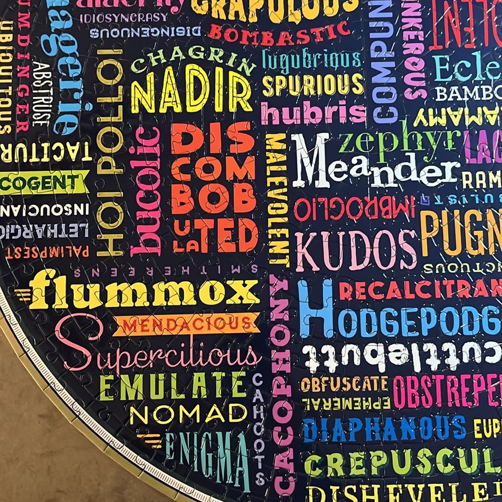 🧩 500 piece eeboo Round puzzle “100 Great Words”. Quality. Fun. Poster. Complete - Picture 8 of 12
